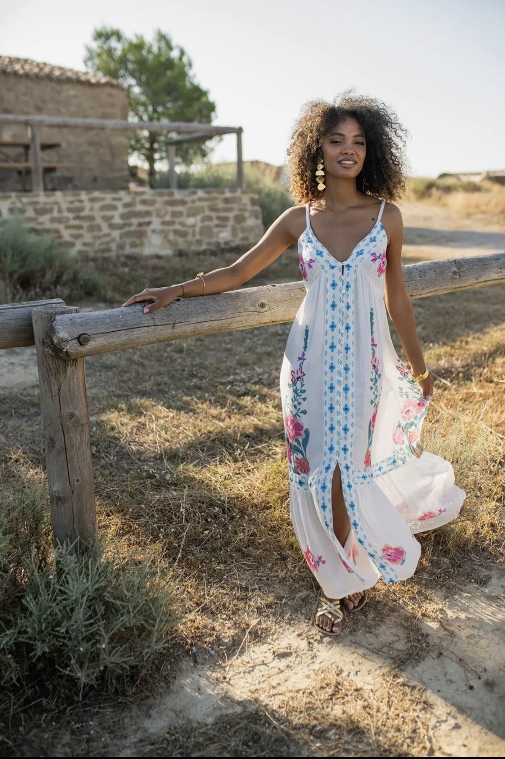 Vestido Boho Bordado India Blanco - 2